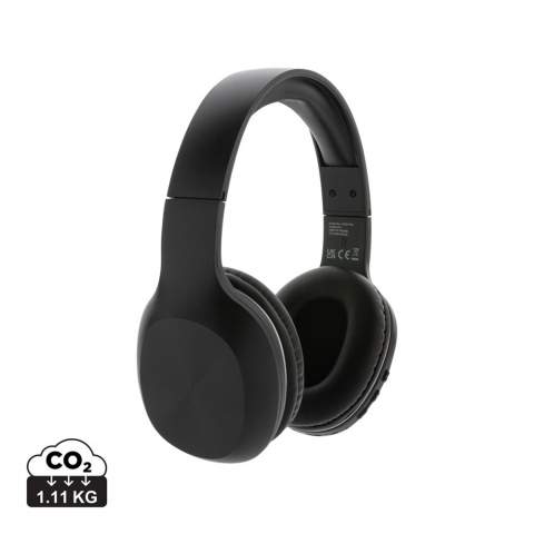 Comfortable wireless headphone that uses BT5.1 for super smooth connection and long lasting playtime. Made with RCS (Recycled Claim Standard) certified recycled ABS.Total recycled content: 73% based on total item weight. RCS certification ensures a completely certified supply chain of the recycled materials. The over ear design of the earbuds allows a perfect sound experience. The built-in 200 mah lithium battery that allows a play time up to 5 hours and can be fully re-charged in 1.5 hours. Operating distance up to 10 metres. Including mic to answer phone calls. Including GRS certified recycled TPE charging cable. Packed in FSC® mix packaging. Item and accessories 100% PVC free.<br /><br />HasBluetooth: True<br />PVC free: true