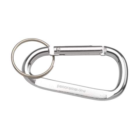 WoW! Carabiner hook made from recycled aluminium with a metal keyring (not suitable for climbing). GRS-certified. Total recycled material: 81%. By using recycled aluminium, fewer new raw materials are used during the production of this product. This means less energy consumption and less use of water. A responsible choice.