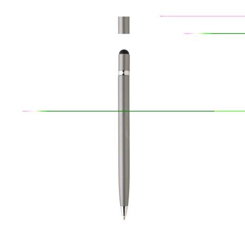 Metalen touchscreen pen met tijdloos design. Nieuwe creatieve mogelijkheden noteer je met deze moderne pen. Inclusief Duitse Dokumental® inktvulling in blauw (ca. 1200 m schrijflengte) met TC-ball voor ultra-vloeiend schrijfplezier.