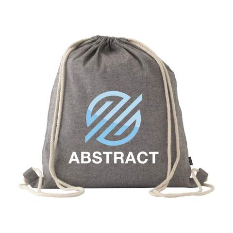 WoW! Backpack made from 100% recycled, blended cotton (180 g/m²). With drawstrings. GRS-certified. Capacity approx. 8 litres. If you choose this product, you choose sustainable cotton. This cotton is recycled. As a result, the colour may vary per product.