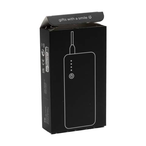 Very powerful, 3-port, ABS power bank with built-in Li-ion battery (10.000 mAh) for simultaneously charging up to 3 devices. Input: DC5V/2.1A. Output USB 1, USB 2 & TYPE-C: DC5V/2.1A. Includes micro-USB charging cable and user manual. Each item is individually boxed.