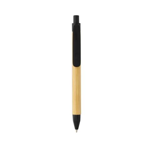 This beautiful ballpen has a FSC® recycled paper barrel but looks like real bamboo! The clip is made from wheatstraw. Including ca. 1000m writing length German Dokumental® blue ink refill with TC-ball for ultra smooth writing.