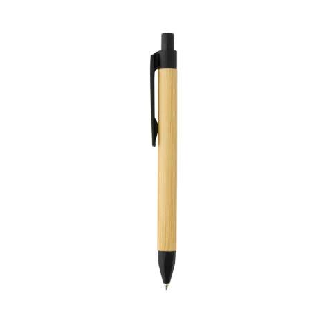 Dieser wunderschöne Kugelschreiber hat einen Schaft aus recyceltem Papier, sieht aber aus wie echter Bambus! Der Clip ist aus Weizenstroh. Die deutsche blauschreibende Dokumental®-Mine hat eine Schreiblänge von ca. 1000m und einen TC-Ball für ultraweiches Schreiben.