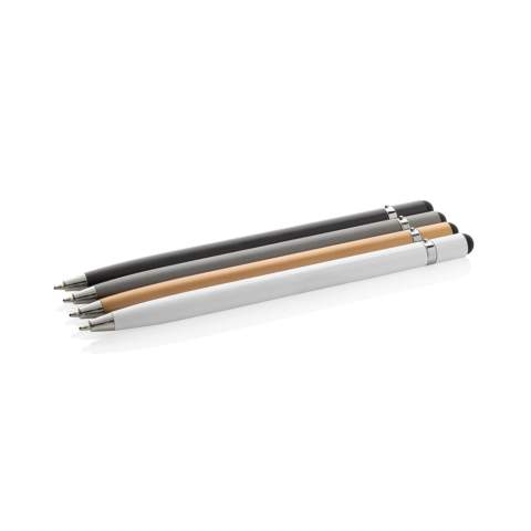 Metalen touchscreen pen met tijdloos design. Nieuwe creatieve mogelijkheden noteer je met deze moderne pen. Inclusief Duitse Dokumental® inktvulling in blauw (ca. 1200 m schrijflengte) met TC-ball voor ultra-vloeiend schrijfplezier.