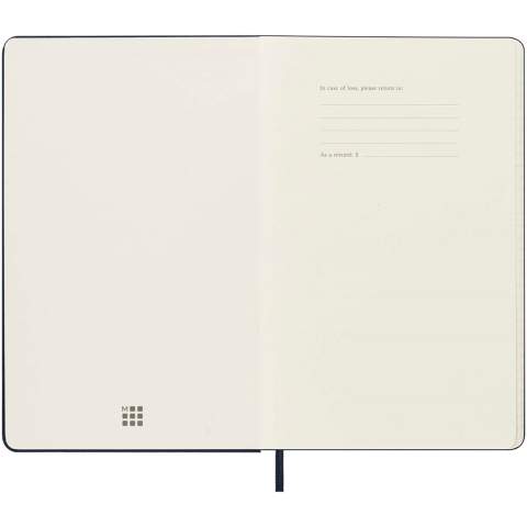 The hard cover Moleskine L weekly planner Vertical is dated from January to December 2025. Formatted in a vertical format to show each week on a two page spread with the days spanning the top of the page, this popular planner style is perfect for those who want to have an overview of the organised week. Features ivory-coloured acid-free paper, a black elastic closure, a page ribbon marker, a colour coordinated expandable inner pocket, and stickers for personal customisation, as well as year stickers for the spine.