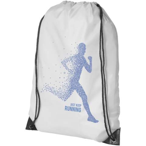 Der Oriole Sportbeutel ist ein ideales Giveaway, um Ihre Marke oder Marketingkampagne zu bewerben. Dieser leichte Rucksack ist budgetfreundlich, lässt sich leicht auf dem Rücken oder über der Schulter tragen und bietet genügend Fläche für ein Logo oder andere Botschaften. Dank des Kordelzugs lässt er sich leicht öffnen und schließen, und das 210D-Polyestermaterial ist robust und langlebig.