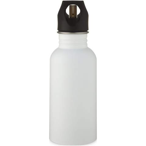 Staying hydrated at all times is possible with this durable yet lightweight 500 ml 18/8 stainless steel drinking bottle. It is the perfect companion while exercising, on day trips or at the office. The single-walled Lexi bottle has a matte finishing effect and offers plenty of space to add any kind of logo. The built-in carrying handle straw lid also makes is convenient to drink and carry the bottle around. The 44 mm opening fits icecubes and makes it easy to fill, pour and clean. BPA-free, tested and approved under German Food Safe Legislation (LFGB). Tested and approved for phthalates content according to REACH regulations. Hand wash recommended. Presented in a recycled cardboard gift box. 