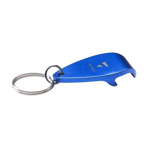 WoW! Bottle opener made from recycled aluminium and metal keyring. GRS-certified. Total recycled material: 75%. By using recycled aluminium, fewer new raw materials are used during the production of this product. This means less energy consumption and less use of water. A responsible choice. Each item is supplied in an individual brown cardboard envelope.