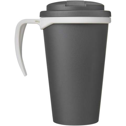 Double-wall insulated mug with secure twist-on spill-proof lid. The lid clips closed to prevent spills and seals without silicone. You can mix and match colours to create your perfect mug. Mug is fully recyclable. Made in the UK. Presented in a white gift box. BPA-free. EN12875-1 compliant, dishwasher safe, and microwave safe.