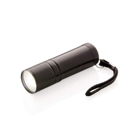 Super bright pocket sized COB torch. This COB torch is much brighter than regular LED torches and consumes less energy so it can be used up to 30% longer on the same battery. With strong aluminium body and carrying strap. Including 3x AAA batteries for direct use.<br /><br />Lightsource: COB LED<br />LightsourceQty: 1