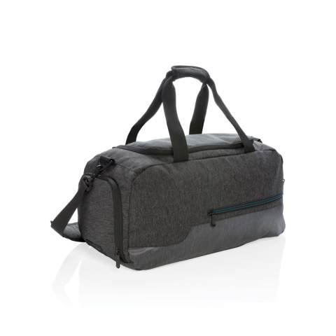 Sac de sport en polyester 900D avec un revêtement résistant à l'eau, parfait pour chaque aventure  et chaque séance d'entraînement. Ce sac comporte un grand compartiment principal avec une poche intérieure zippée pour ranger de l'argent liquide ou des objets de valeur, ainsi qu'une poche avec aération pour vos chaussures. Une poche frontale zippée avec rangement pratique pour votre téléphone portable, clés et autres accessoires fréquemment utilisés. Sans PVC.<br /><br />PVC free: true