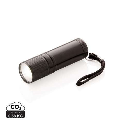 Super bright pocket sized COB torch. This COB torch is much brighter than regular LED torches and consumes less energy so it can be used up to 30% longer on the same battery. With strong aluminium body and carrying strap. Including 3x AAA batteries for direct use.<br /><br />Lightsource: COB LED<br />LightsourceQty: 1