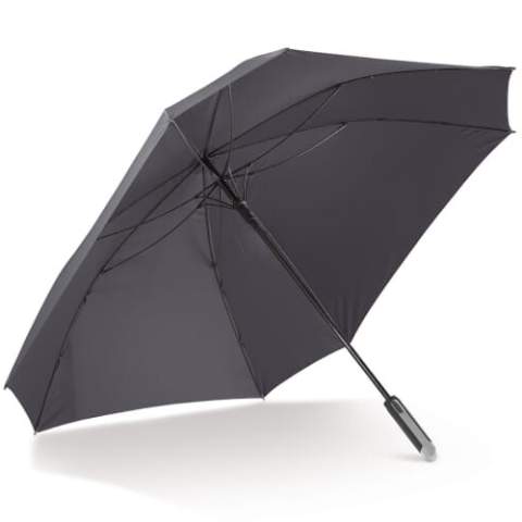 Optez pour le style avec ce grand et luxueux parapluie. Son design carré frappant crée une plus grande surface et est assez grand pour deux personnes. Le cadre est en fibre de verre et résistant au vent.