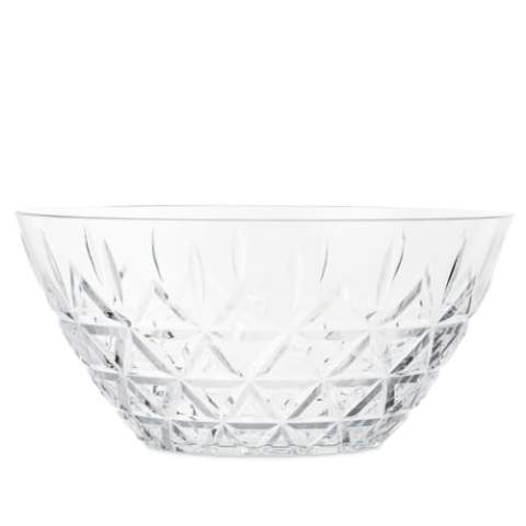 Ce magnifique saladier a l'aspect d'un verre de cristal exclusif, mais il est fabriqué en plastique, ce qui le rend beaucoup plus durable. C'est un saladier idéal pour toutes les occasions où l'on veut une table attrayante mais où l'on a besoin d'une vaisselle résistante : sur le bateau, dans la caravane, à la maison sur le balcon, ou même sur le canapé devant la télévision le vendredi soir, comme saladier pour le goûter des enfants.