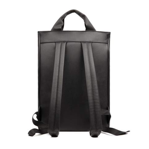 Effortlessly transition from the office to on-the-go with our understated and exclusive backpack. Sleek design and exclusive look. Features a padded computer compartment for added protection. Can be carried as a tote or as a backpack, making it versatile and convenient for any situation. The exterior of the backpack is made from recycled PU and the inside lining is made from recycled materials. Certified by RCS (Recycled Claim Standard), RSC certification guarantees that the entire supply chain of the recycled materials is certified. The total recycled content is based on the overall product weight. This product contains 27% RCS-certified recycled polyester and 8% RCS-certified recycled PU.Suitable for computers with an overall size of 17 inches. Please note that the dimensions of the display are not the same as the dimensions of the entire computer.<br /><br />FitsLaptopTabletSizeInches: 15.0