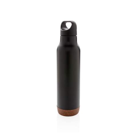 Vacuum insulated leak proof flask with durable 304 SS inside and 201 outside. Unique cork detail on the bottom. Keeps your drinks hot for up to 5h and cold up to 15h. Content: 600ml.<br /><br />HoursHot: 5<br />HoursCold: 15