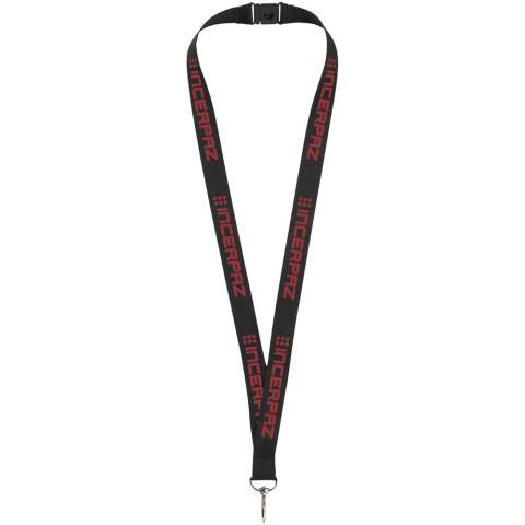 Lanyard voor badge, ID-kaart of sleutels. Met veiligheidssluiting tegen verstikkingsgevaar. Instelkosten voor tweede locatie vervallen als beide zijden op dezelfde manier worden gedecoreerd. Decoratiekosten wel van toepassing.