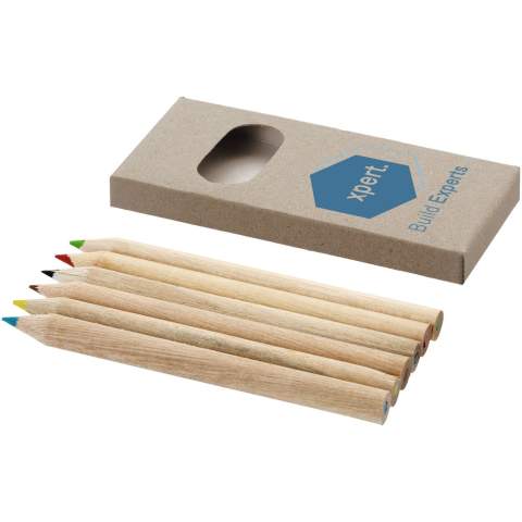 6 coloured pencils. Decoration not available on components.