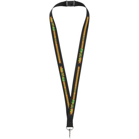 Lanyard voor badge, ID-kaart of sleutels. Met veiligheidssluiting tegen verstikkingsgevaar. Instelkosten voor tweede locatie vervallen als beide zijden op dezelfde manier worden gedecoreerd. Decoratiekosten wel van toepassing.