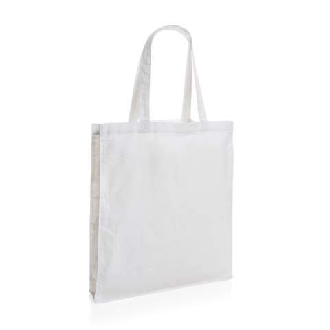 Tell a true story about sustainability and wear it with pride! Carry all your essentials in this functional recycled 145 gsm cotton tote bag. The tote bag features a 6cm gusset for extra storage and is embedded with AWARE™ tracer technology. With AWARE™, the use of genuine recycled fabric materials (70% rcotton/30% rpet) and water reduction impact claims are guaranteed. Save water and use genuine recycled fabrics. If you choose this item you save 687 litres of water. With the focus on water, 2% of proceeds of each Impact product sold will be donated to Water.org. Water savings are based on figures when compared to conventional fibre. This calculated indication is based on reliable LCA data as published by Textile Exchange in their Material Snapshots 2016.<br /><br />PVC free: true