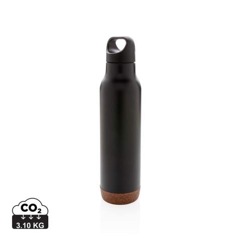 Vacuum insulated leak proof flask with durable 304 SS inside and 201 outside. Unique cork detail on the bottom. Keeps your drinks hot for up to 5h and cold up to 15h. Content: 600ml.<br /><br />HoursHot: 5<br />HoursCold: 15