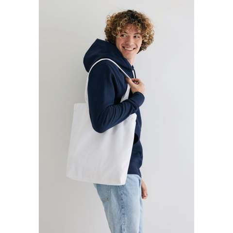Tell a true story about sustainability and wear it with pride! Carry all your essentials in this functional recycled 145 gsm cotton tote bag. The tote bag features a 6cm gusset for extra storage and is embedded with AWARE™ tracer technology. With AWARE™, the use of genuine recycled fabric materials (70% rcotton/30% rpet) and water reduction impact claims are guaranteed. Save water and use genuine recycled fabrics. If you choose this item you save 687 litres of water. With the focus on water, 2% of proceeds of each Impact product sold will be donated to Water.org. Water savings are based on figures when compared to conventional fibre. This calculated indication is based on reliable LCA data as published by Textile Exchange in their Material Snapshots 2016.<br /><br />PVC free: true