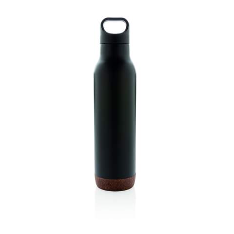 Vacuum insulated leak proof flask with durable 304 SS inside and 201 outside. Unique cork detail on the bottom. Keeps your drinks hot for up to 5h and cold up to 15h. Content: 600ml.<br /><br />HoursHot: 5<br />HoursCold: 15