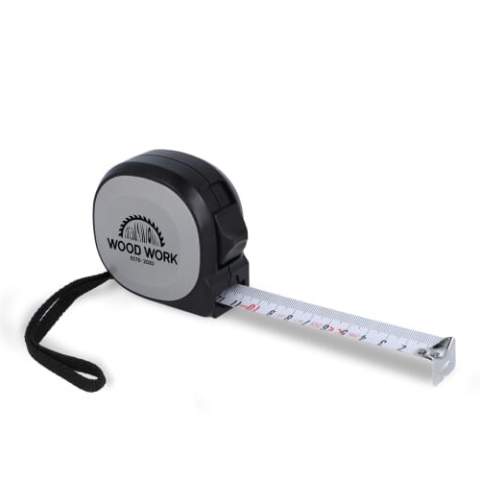 Durable 7.5 m tape measure made from recycled ABS with 25 mm wide tape and a stiffness of up to 2.1 m. Has a flat surface ideal for branding. Meets EEC Class MID II standards for accurate measurements.