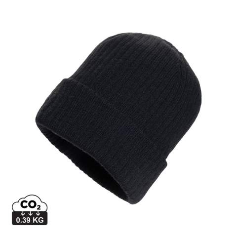 The Pryor beanie boasts a cuff and narrow rib knit design, crafted from a blend with recycled polyester. This combination ensures both style and versatility, offering a fit suitable for everyone. With AWARE™ tracer that validates the genuine use of recycled materials. 2% of proceeds of each Aware™ product sold will be donated to Water.org.