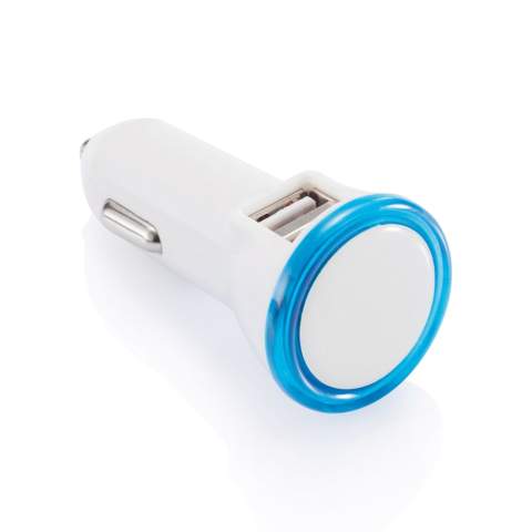 Portable connector with double USB port and integrated LED light on top. Output: 5V/2.1A<br /><br />Lightsource: LED<br />LightsourceQty: 1