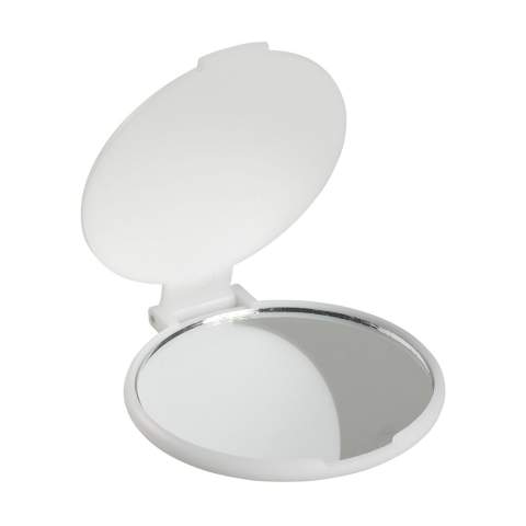 Miroir dans un support en matière synthétique avec couvercle de protection.