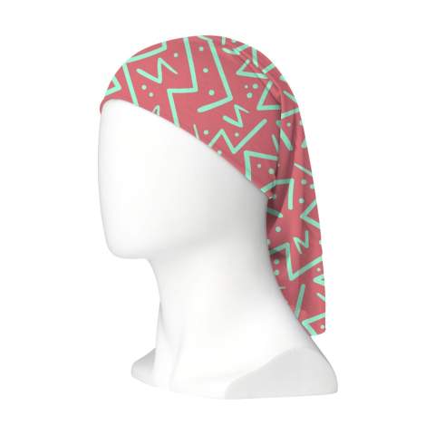 Multifunctionele, naadloze bandana van RPET: 100% gerecycled van PET-flessen (130 g/m²). Milieuvriendelijk en ecologisch verantwoord. Dit materiaal is zeer comfortabel. Het ademt, absorbeert en droogt snel. Dit trendy accessoire is op verschillende manieren te dragen: als sjaal, haarband, masker, hoofddoek of polsband. Beschermt tegen de zon en tegen de kou. One size. Inclusief full colour sublimatiedruk. Made in Europe.