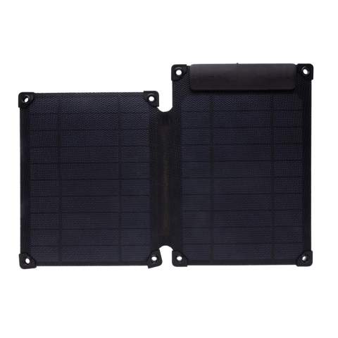 10W double foldable solar panel that allows direct charging to your mobile device, speaker, powerbank or other device. Simply connect your cable to the device while the panel is in sunlight and start charging. Charge rate depends on conditions. The panel uses high quality monocrystalline solar panels with 21% conversion rate. With USB A and Type C output ( max 5V/1A) and charge indicator to show charging speed. Charging speed solar: 5V/2000mA. Made with PET material and RCS certified recycled ABS. Including integrated stand function to use the solar panels at an optimal angle. IPX 6 waterproof. Packed in FSC® mix packaging.<br /><br />PVC free: true