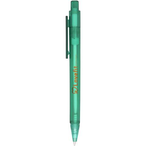 The Frosted Calypso ballpoint pen has trendy frosted colouredbarrels and a great branding area for your logo.