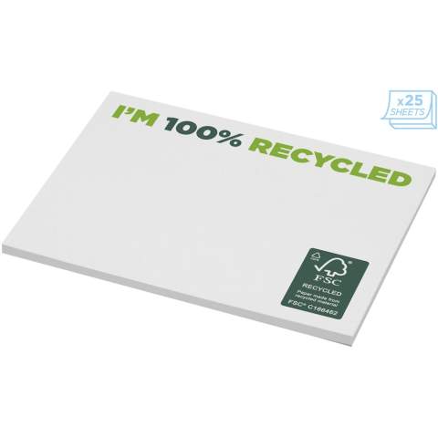 Sticky-Mate® recycled sticky notes with self-adhesive 80 g/m2 paper in a choice of colours. Full colour print available on each sheet. Available in 3 sizes (25/50/100 sheets).