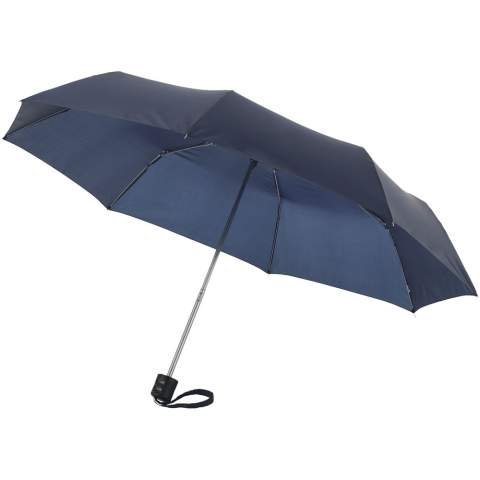 Der faltbare Regenschirm Ida 21,5" ist klein und kompakt, schützt aber hervorragend vor Regen. Durch das manuelle Schiebesystem lässt sich der Schirm leicht öffnen und schließen. Außerdem verfügt der Schirm über ein stabiles Metallgestell, Metallrippen und einen griffigen Kunststoffgriff. Dank seiner Größe passt er zusammengeklappt perfekt in eine (Hand-)Tasche. Der Ida-Regenschirm ist aus strapazierfähigem Polyester gefertigt, eignet sich für mehrere Druckoptionen und wird mit einer Tasche zur einfachen Aufbewahrung geliefert. 