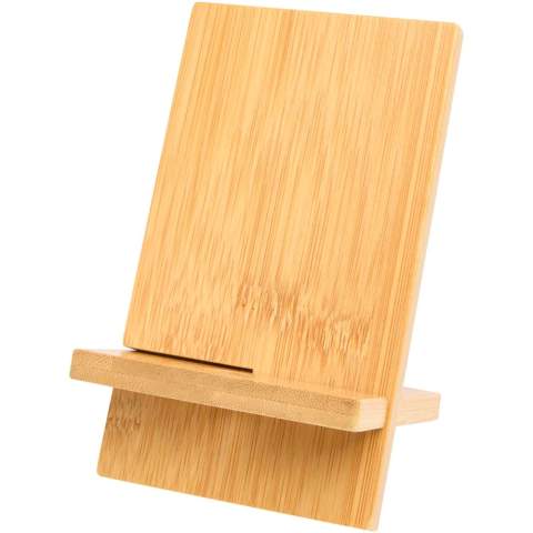 The Ceibo detachable phone stand is crafted from responsibly sourced bamboo. The stand features a convenient recess for a cable connector, ensuring easy charging while keeping the device securely in place.