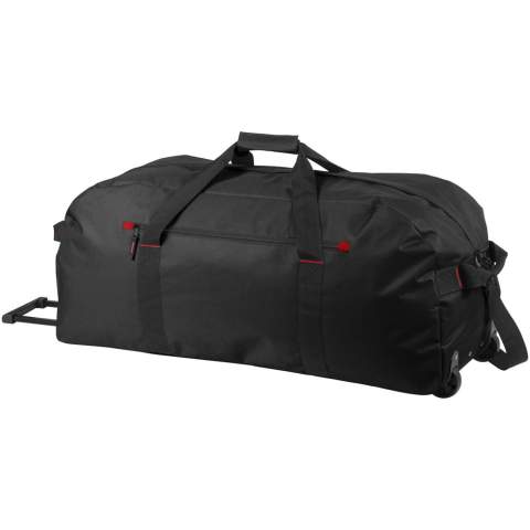 Vancouver trolley travel bag. Big travel bag with zippered main compartment, zipper front pocket and trolley system. 600D Polyester. 