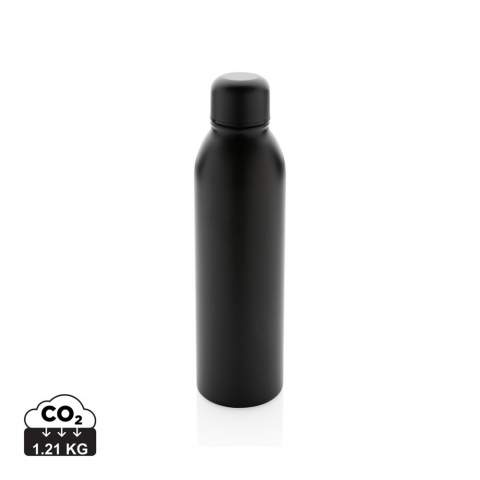 This RCS Recycled stainless steel vacuum bottle is designed for long-lasting enjoyment of your drinks! The double-wall recycled stainless steel vacuum construction keeps beverages chilled for up to 15 hours or warm for up to 5 hours. This bottle fits most standard car cup holders so you can bring it with you anywhere. Made with RCS (Recycled Claim Standard) certified recycled materials. RCS certification ensures a completely certified supply chain of the recycled materials. Total recycled content: 90% based on total item weight. BPA free. Capacity 500ml. Including FSC®-certified kraft packaging.<br /><br />HoursHot: 5<br />HoursCold: 15