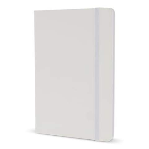 Classic design PU notebook with colour matching elastic strap and ribbon.  96 sheets of white lined FSC paper.