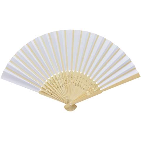 Hand fan made from bamboo and paper, available in a wide range of colours.