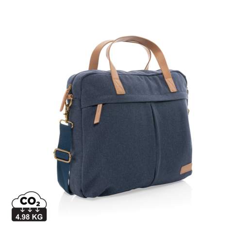 Maak het dagelijkse woon-werkverkeer een beetje makkelijker en een stuk stijlvoller met deze 16oz. laptoptas van gerecycled canvas. Deze tas heeft een gewatteerd 15,6-inch laptopvak en een ruim voor- en achtervak voor je andere dagelijkse benodigdheden. 2% van de opbrengst van elk verkocht Impact-product wordt gedoneerd aan Water.org. Samenstelling 60% gerecycled katoen en 40% gerecycled polyester Voering van 150D gerecycled polyester.<br /><br />FitsLaptopTabletSizeInches: 15.6<br />PVC free: true