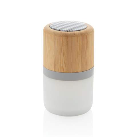 Haut-parleur 3W en bambou naturel. L’enceinte possède une lumière d'ambiance intégrée qui peut s'allumer selon 4 modes différents.  Batterie de 400 mAh pour un temps d'écoute de 3 heures selon l'utilisation et peut être rechargée en 2 heures. BT 5.0 pour une connexion optimale jusqu'à 10 mètres. Câble USB-C TPE sans PVC inclus.<br /><br />HasBluetooth: True<br />NumberOfSpeakers: 1<br />SpeakerOutputW: 3.00