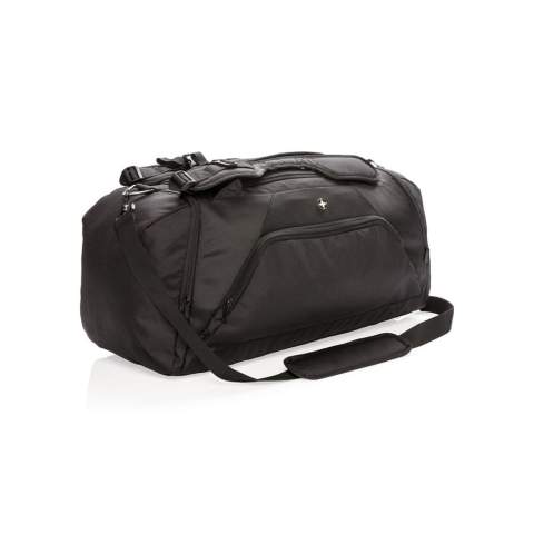 Sac 2-en-1 1680D et 600D ultraléger, convertible en sac à dos ou sac de sports. Compartiment principal spacieux et zippé en forme de U, ouverture sur le côté pour un compartiment à chaussures ou vêtements sales et poche latérale zippée. Au dos, poche porte-bouteille et poche à accès facile. Poche frontale zippée avec deux compartiments avec protection RFID. Bretelles ajustables pour plus de confort. Sans PVC.<br /><br />PVC free: true