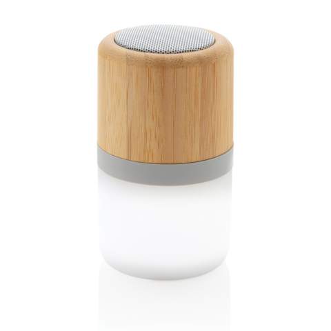 Haut-parleur 3W en bambou naturel. L’enceinte possède une lumière d'ambiance intégrée qui peut s'allumer selon 4 modes différents.  Batterie de 400 mAh pour un temps d'écoute de 3 heures selon l'utilisation et peut être rechargée en 2 heures. BT 5.0 pour une connexion optimale jusqu'à 10 mètres. Câble USB-C TPE sans PVC inclus.<br /><br />HasBluetooth: True<br />NumberOfSpeakers: 1<br />SpeakerOutputW: 3.00