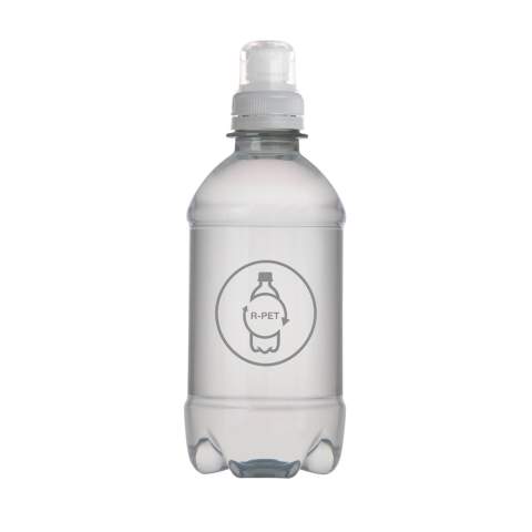 330 ml natuurlijk bronwater in een R-PET fles met sportdop. Kleur dop transparant.