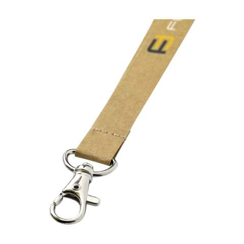 Lanyard gemaakt van geïmpregneerd, waterafstotend papier. Met metalen karabijhaak. Duurzaam en ecologisch verantwoord. Made in Europe.