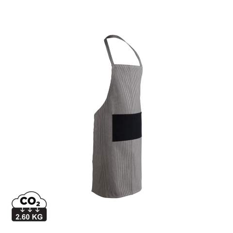 The Ukiyo Aware™ 280gr rcotton deluxe apron is carefully designed to meet the needs of a modern, everyday kitchen without sacrificing beauty or fun. The one-size apron is designed to fit all body types and sizes.  The adjustable straps gives you the right fit. The front pocket holds your necessary items. The apron is made with recycled cotton with AWARE™ tracer that validates the genuine use of recycled materials. 2% of proceeds of each product sold containing AWARE™ will be donated to Water.org.