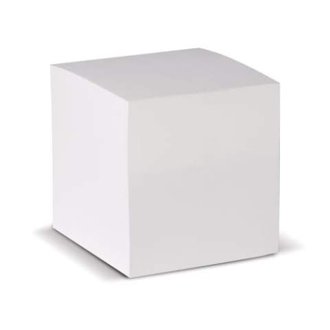 Cube with white paper. Printing is possible on each individual sheet. Circa 730 wood-free sheets of 90g/m². Each cube comes shrink wrapped.