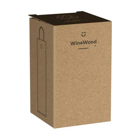 Wine box made from Paulownia wood. With sliding lid and cord. Suitable for 1 bottle of wine (0.75L). The wine box does not include wine. Each item is supplied in an individual brown cardboard box.